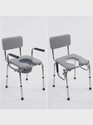 Padded Mobile Commode Chair – 100kg Capacity